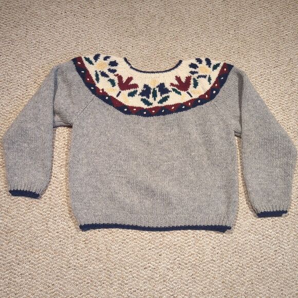 Vintage Skyr Sportswear Sweater Womens Large Floral Wool Cottagecore Knit - Picture 4 of 7